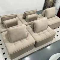 Canapé en velours de style moderne en tissu de luxe, pouf de chambre individuelle, canapé en tissu compressé Contenitori