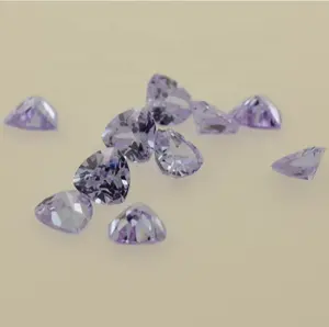 Loose wholesale fine quality zircon stone 5*5 mm lavender trllion cut CZ gemstone