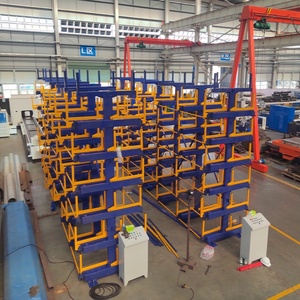 Étagères télescopiques robustes pour le stockage en entrepôt de tubes, profilés et tuyaux en acier - Product Image 2