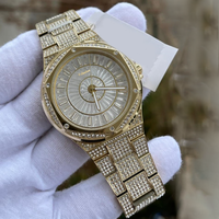 Montre à quartz pour femme MKOriginals avec logo personnalisé, boîtier irrégulier entièrement serti de cristaux, montre-bracelet pour femme, vente en gros, MOQ usine
