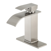 Robinet de lavabo en acier inoxydable FRAP 201, mitigeur monocommande eau chaude et froide, ensemble complet pour évier