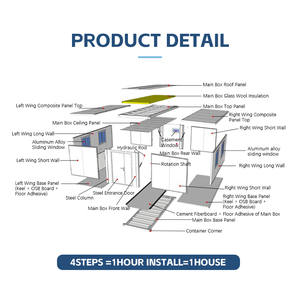 Nhà tiền chế 2 3 phòng ngủ với đồ nội thất di động có thể gập lại nhà di động nhỏ nhà để bán 20ft mở rộng <span class=keywords><strong>container</strong></span> nhà - Product Image 2