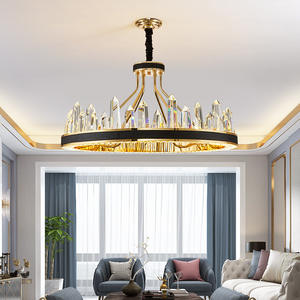 Lustre de Style Marocain Restaurant Plafond Led Cercle Anneau Crysta Suspension en Cuir - Product Image 3