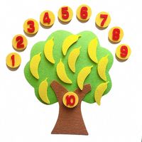 Jouets éducatifs Montessori en feutre pour enfants OEM FUAN, arbre à pommes à faire soi-même, avec couleur, taille et logo personnalisés pour la maternelle