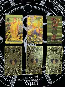 工場カスタム78枚 防水PVC金箔印刷タロットデッキ ホットスタンプ占い用トランプ ガイドブック付き - Product Image 3