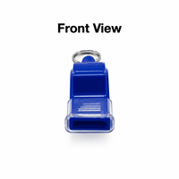 Kit de sifflet d'arbitre bleu foncé en ABS avec trois protège-bouches, cordon de cou, sangle de poignet et étui de rangement