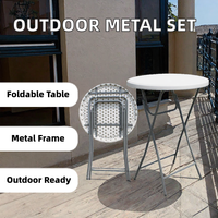 Table à manger pliante personnalisée pour balcon, en verre trempé résistant aux UV, empilable, pour extérieur, petit mobilier de patio, finition mate pour cour