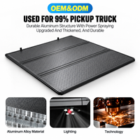 Couverture de benne coulissante et pliable en aluminium à trois sections pour GMC Sierra 1500 Regular Cab avec système de rails coulissants pour benne de 8 pieds