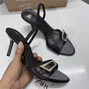 Nouvelles Sandales à Talons Hauts pour Femmes 2026 <span class=keywords><strong>Sprint</strong></span> Automne, Sexy, à Boucle, en Soie, Élégantes, à Bride, à Bout Pointu, à Talon Aiguille, Semelle Extérieure en Caoutchouc - Product Image 2