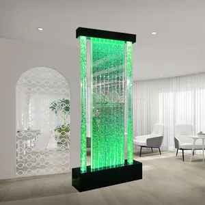 Modern LED Luminescent Water Curtain Bubble Wall Indoor Luxury Furniture with Panel Room Dividers Water Feature Indoor Spaces