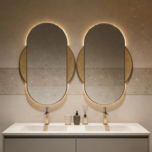 <span class=keywords><strong>Specchio</strong></span> Intelligente LED con Schermo Touch, Moderno Ovale <span class=keywords><strong>da</strong></span> Parete, Impermeabile IP44 per Hotel, Bagno e <span class=keywords><strong>Soggiorno</strong></span> - Product Image 2