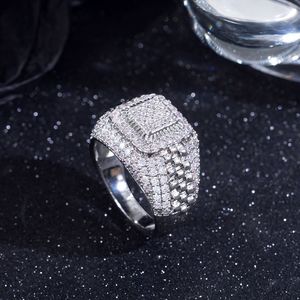 New Century Men's Full Diamond Ring Size 7 8 9 10 11 12 Hip Hop Style Jewelry - Product Image 3