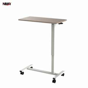 Mobile Height Adjustable Pneumatic Two Platform <b>Standing</b> <b>Desk</b> with Wheels Rolling Sit Stand Workstation - Product Image 2