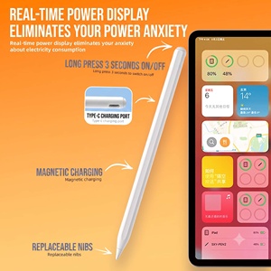 Dual Charging Stylus <b>Pen</b> for iPad 494 Magnetic Wireless Bluetooth Type-C Palm Rejection Tilt Sensor Battery Display White - Product Image 5