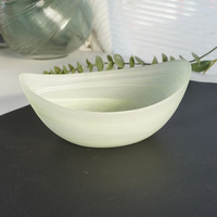 Service de vaisselle en verre vert mat, motif artistique éclaboussures d'encre, comprenant un bol à riz, un saladier et un bol à fruits pour la cuisine domestique