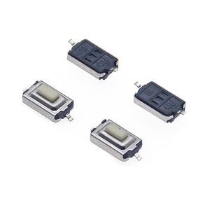 Interruptor Táctil SMT TC-110 3x6x2.5mm de 2 Pines [Actuador Plano/Elevado] Botón Blanco, Empaquetado en Cinta y Rollo - Product Image 1