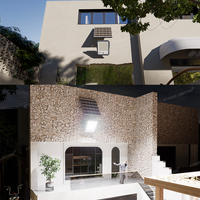 Projecteur solaire LED durable IP67 avec détecteur de mouvement pour surveillance extérieure, conception étanche pour jardins et allées