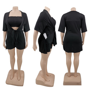 I prodotti più venduti 2022 i nuovi arrivi <span class=keywords><strong>abbigliamento</strong></span> estivo donna <span class=keywords><strong>taglie</strong></span> <span class=keywords><strong>forti</strong></span> in tinta unita Set 3 pezzi da donna - Product Image 2