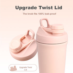プラスチックふた付きBPAフリー真空フラスコ水ボトルカスタム印刷ロゴジムカップタンパク質シェーカーボトル - Product Image 2
