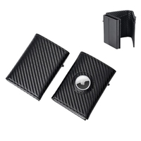 Porte-cartes personnalisé en métal et cuir pour hommes, porte-cartes mince en aluminium avec verrouillage Rfid, porte-cartes