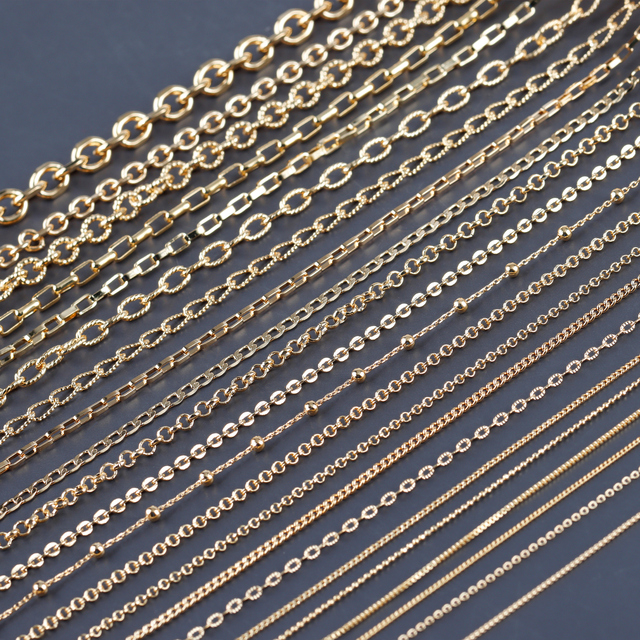 C65 3m/lot,jewelry Findings Components,diy Handmade Chain,pass REACH,nickel Free,18k Gold Plated,copper,bracelet Necklace