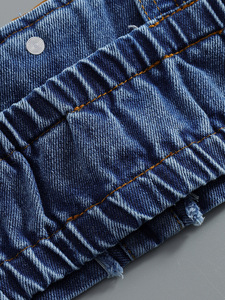 Nouvelle robe de princesse à pois à manches courtes style européen et américain pour filles 2026 avec ensemble de gilet à bretelles en jean à franges - Product Image 4