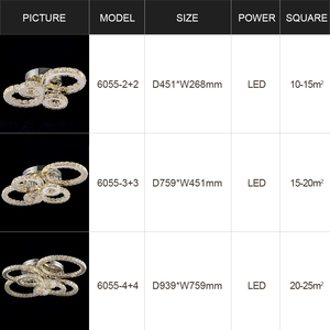 4/6/8 kafa lmpara de techo modern led kristal kolye ışıkları paslanmaz çelik tavan lambası gömme montaj asılı avizeler