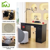 Meuble de salon de manucure, table de maquillage, table pour technicien des ongles avec de nombreux tiroirs