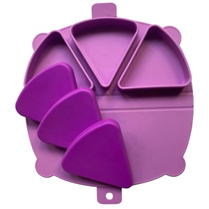 Plateau de sevrage pour bébé en silicone, ovale, style américain, usage familial, sans BPA, compatible lave-vaisselle, service OEM ODM, prix d'usine - Product Image 1