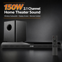 Barre de son Samtronic 150W 2.1 pour téléviseur, système home cinéma, haut-parleurs Bluetooth V5.0, barre de son avec caisson de basses, prise en charge optique AUX HD ARC