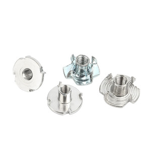 Inserto Roscado Resistente a la Corrosión, Tuerca en T de 4 Puntas, Tuercas de Cuatro Garras, Acero al Carbono, Zincado, Grado 8.8/10.9, M4 M5 M6 - Product Image 2