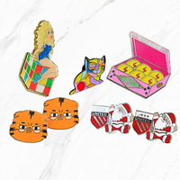 Badges en métal personnalisés de haute qualité avec logo Kawaii, épingles à revers imprimées UV, épingles en émail