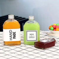 50Ml 100Ml 200Ml 300Ml Platte Fles Aluminium Cap Drank Wijn Ijs Koude Brouwsel Koffie Drinken Verpakking dranken Glazen Fles