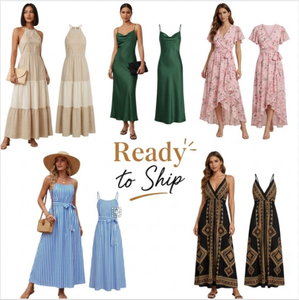 Vestidos de manga corta con hombros caídos y bloques de color geométricos, ropa casual de oficina, envío de contenedor completo con mezcla aleatoria de diseños. - Product Image 1