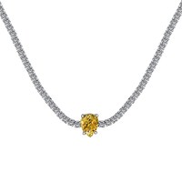 925 Sterling Silver Multicolore Tennis Chaîne Goutte D'eau Bleu Zircon Collier Ras Du Cou pour Femmes Filles