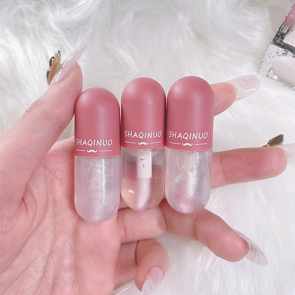 Миниатюрный глянцевый блеск для губ в форме капсулы, прозрачная меняющая цвет Увлажняющая помада для губ, глянцевая губная помада, увлажняющая