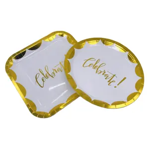 Party Supplier Paper Plate Disposable tableware Round Square Party Plate For Wedding