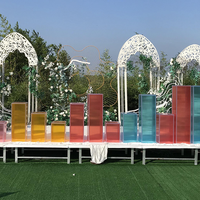 Centres de table de mariage décorations de mariage fournitures décor de table affichage clair scène de cristal support de fleurs en acrylique