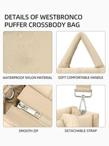 Sac fourre-tout matelassé en nylon de qualité supérieure pour femmes avec bandoulière amovible pour le travail, les voyages, les courses et plus encore - Product Image 4
