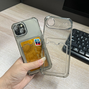 Funda Transparente para iPhone 17 Pro Max, iPhone 16, 15 Pro Max, 13, 14, 12, 11, 6, 7, 8 Plus, SE2, con Bolsillo para Tarjetas - Product Image 4
