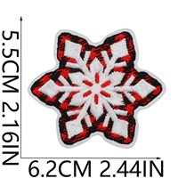 Patch en tissu polyester brodé à l'ordinateur, série de Noël en dessin animé, motif sapin de Noël et bonhomme de neige, personnalisable pour vêtements