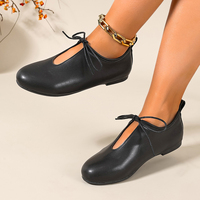 Damen Runde Zehenpartie Flache Kleiderschuhe Slip-On Kunstleder Leichtgewichtig Langlebig Weiche Sohle Büro Alltag Casual Dengweisi