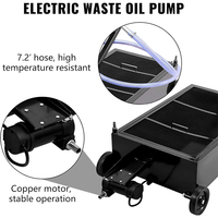 SOOLU Bac de vidange d'huile à profil bas de grande capacité 25 gallons, pompe électrique, tuyau de 7,2 pieds, poignée pliable, garantie 12 mois, acier de 0,08''
