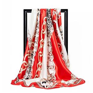 <span class=keywords><strong>Foulard</strong></span> de seda para mujer, bufanda cuadrada de 90x90cm, chal de <span class=keywords><strong>playa</strong></span> de marca de lujo para mujer, pañuelo Hijab <span class=keywords><strong>grande</strong></span>, silenciador para mujer - Product Image 4