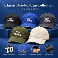 Casquette de baseball premium en sergé à six panneaux avec broderie, visière incurvée, sangle à boucle métallique, respirante, pour streetwear et sports de plein air, OEM ODM