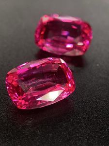 Coussin rectangulaire coupe fantaisie pierre précieuse de laboratoire rose intense 15*11mm diamant en vrac de grande taille pour la fabrication de bijoux de bague de pendentif - Product Image 2