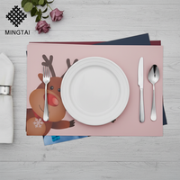 Napperons et sets de table personnalisés en cuir et plastique, style classique et irrégulier, durables, pour mariages et bars