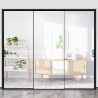 Puertas de Entrada para Casas, Puertas Interiores Corredizas, Pórtico de Acero, Puerta de Aluminio, Puerta de Vidrio sin Rieles, Acero Inoxidable