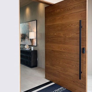 Puerta Pivotante de Entrada de Madera Maciza de Teca Personalizada Smile <span class=keywords><strong>Bro</strong></span>, Puertas de Seguridad de Alta Calidad para Entrada Principal, Puerta Exterior de Madera para Casa - Product Image 1