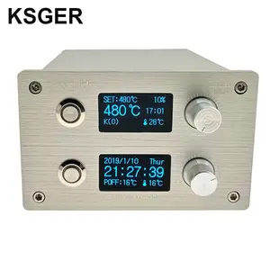 KSGER 2 In 1 T12 Stasiun Solder STM32 OLED DIY Pengering Udara 9501 Gagang Aloi Aluminium Pistol Udara Panas Stasiun Pengerjaan Ulang SMD